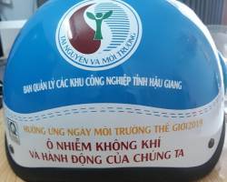 Hợp tác sản xuất nón bảo hiểm in logo ban quản lý KCN tỉnh Hậu Giang