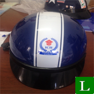 nón bảo hiểm trường CAO ĐẲNG QUỐC TẾ - In logo lên nón bảo hiểm tp hcm ms 21