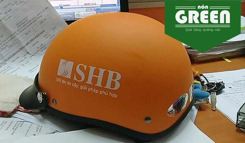 nón bảo hiểm in logo ngân hàng SHB BANK