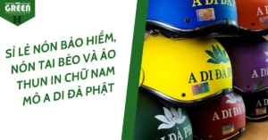 Sỉ lẻ nón bảo hiểm, nón tai bèo và áo thun in chữ Nam Mô A Di Đà Phật