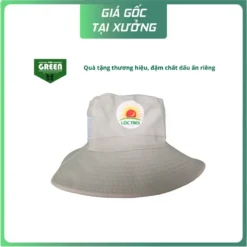 NÓN TAI BÈO MÀU KEM – IN LOGO “LỘC TRỜI”