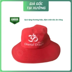 Nón Tai Bèo Màu Đỏ Vành Rộng – In Logo "Oriental Dragon