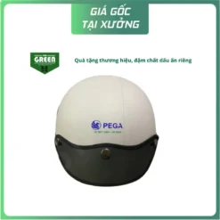 NÓN BẢO HIỂM MÀU TRẮNG – IN LOGO XE MÁY ĐIỆN PEGA