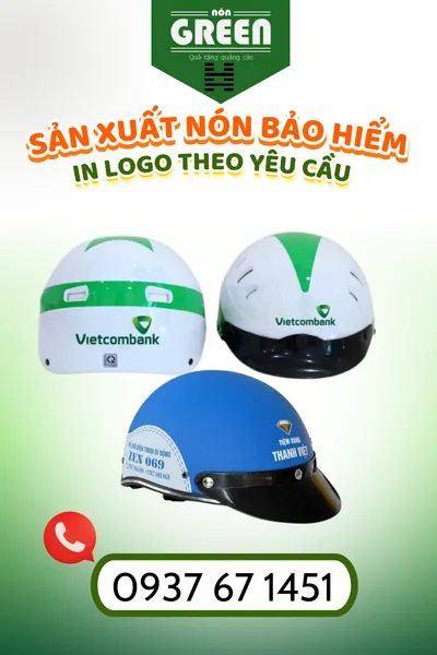 nón bảo hiểm in logo theo yêu