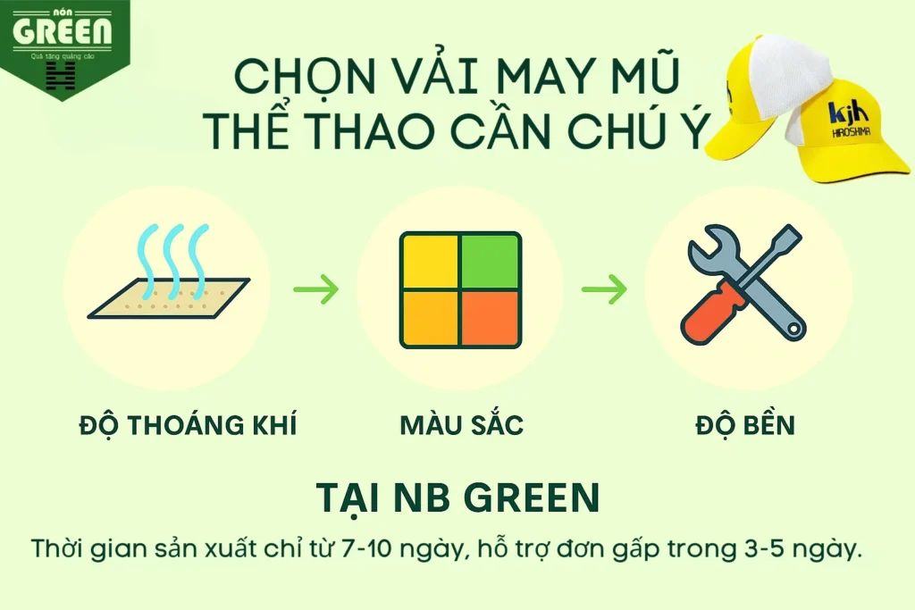 Chọn Vải May Mũ Thể Thao