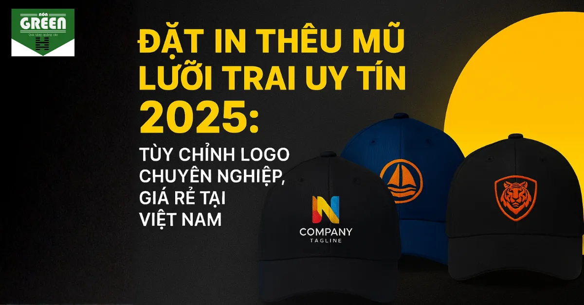 Đặt In Thêu Mũ Lưỡi Trai Uy Tín 2025: Tùy Chỉnh Logo Chuyên Nghiệp, Giá Rẻ Tại Việt Nam
